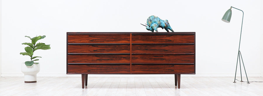 Mid-Century Modern Rosewood 8- Drawer Dresser by Westnofa