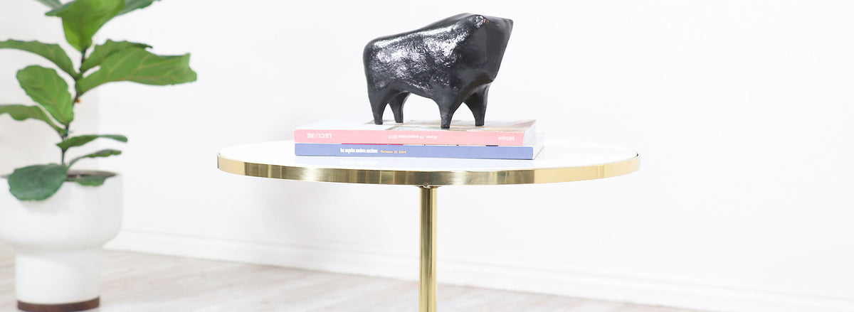 Paul McCobb ”Cigarette” Brass Tripod Side Tables for Directional