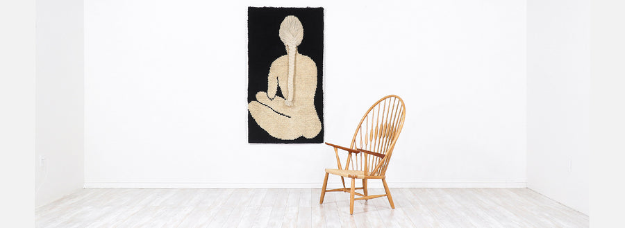 Danish Modern Woman Silhouette Wall Hanging Pop Art Rug by Rya