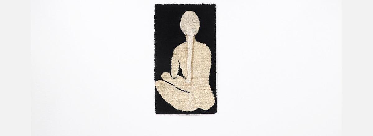 Danish Modern Woman Silhouette Wall Hanging Pop Art Rug by Rya