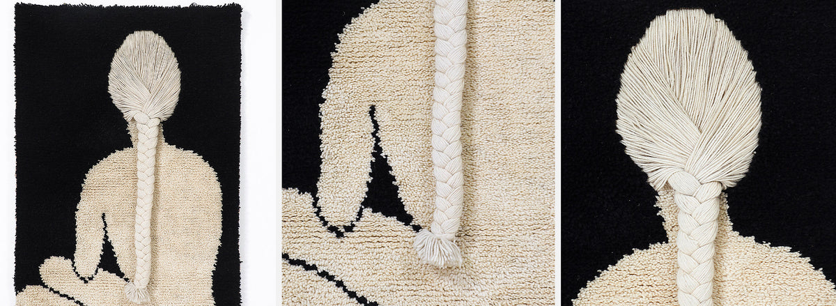 Danish Modern Woman Silhouette Wall Hanging Pop Art Rug by Rya