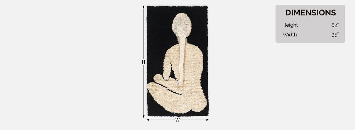Danish Modern Woman Silhouette Wall Hanging Pop Art Rug by Rya