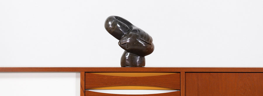 Mid-Century Modern Abstract Women Carved Stone Sculpture