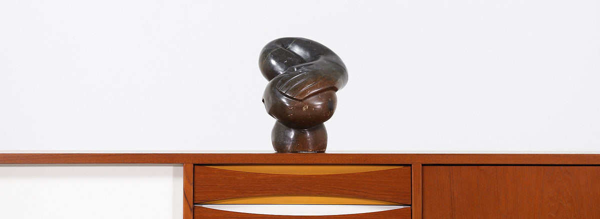 Mid-Century Modern Abstract Women Carved Stone Sculpture