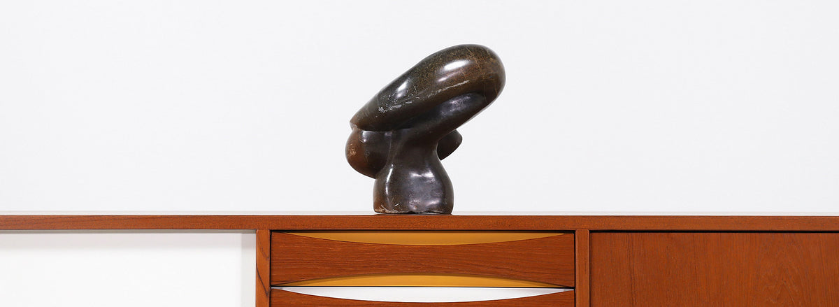 Mid-Century Modern Abstract Women Carved Stone Sculpture