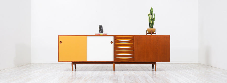 Arne Vodder "Triennale" Lacquered Credenza with Reversible Doors for Sibast Møbler