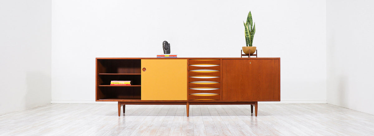 Arne Vodder "Triennale" Lacquered Credenza with Reversible Doors for Sibast Møbler