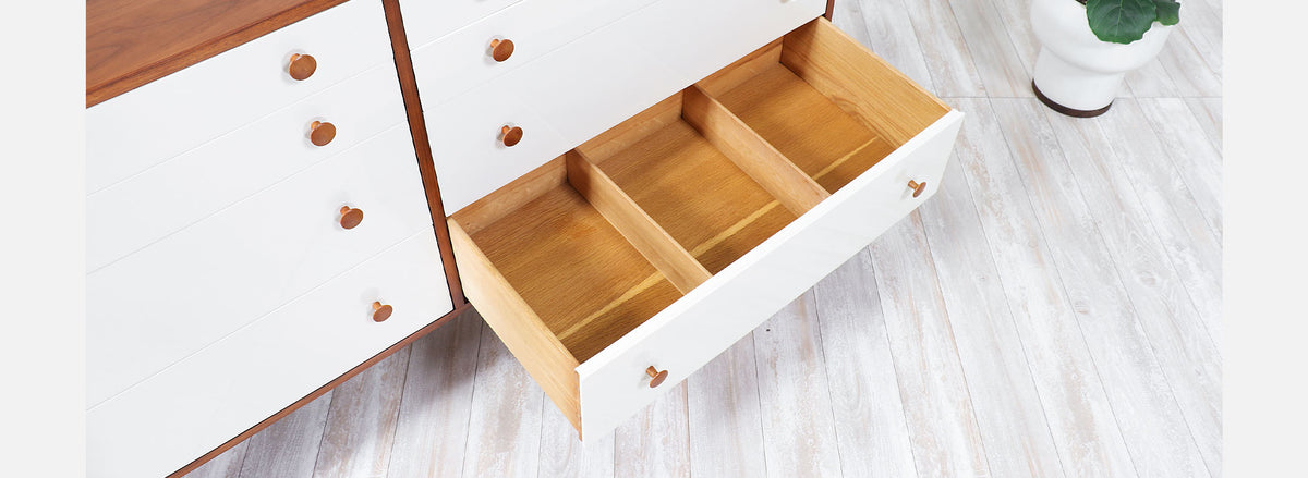 Milo Baughman Two-Tone Lacquered & Walnut Dresser for Glenn of California 3