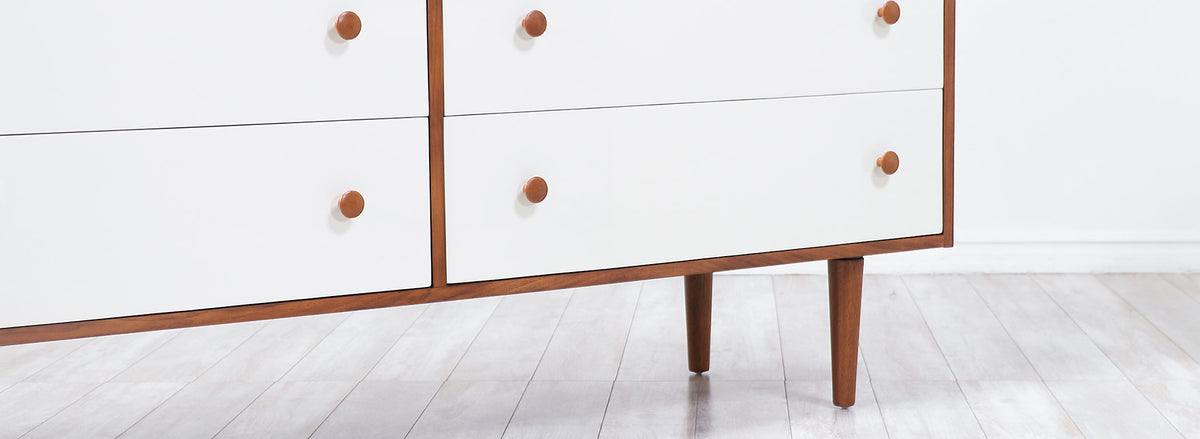 Milo Baughman Two-Tone Lacquered & Walnut Dresser for Glenn of California 3