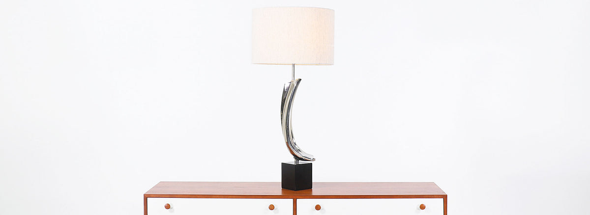 Richard Barr & Harold Weiss Chrome Table Lamp for Laurel Lamp Co.