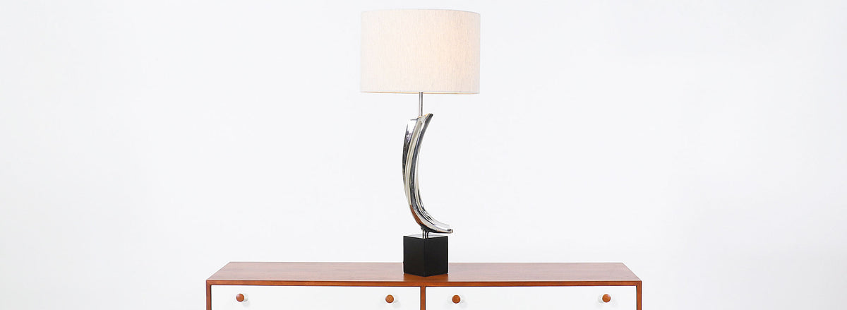 Richard Barr & Harold Weiss Chrome Table Lamp for Laurel Lamp Co.