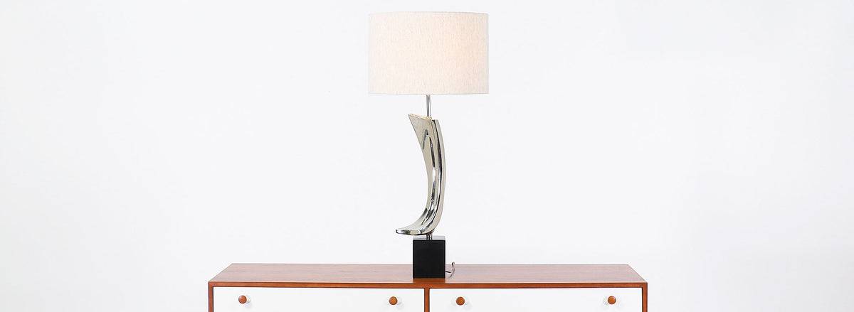 Richard Barr & Harold Weiss Chrome Table Lamp for Laurel Lamp Co.