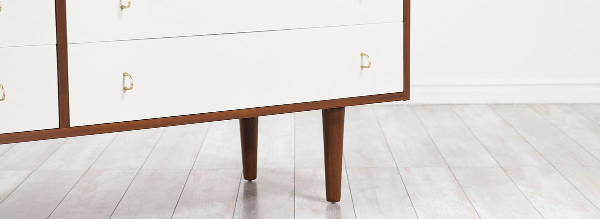 Milo Baughman Two-Tone Lacquered & Walnut 8-Drawer Dresser for Glenn of California