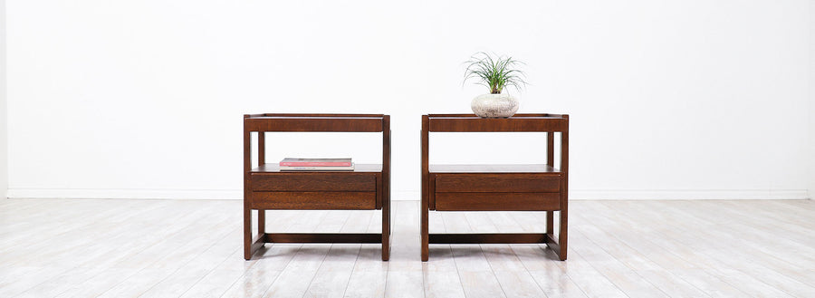 Paul Laszlo Two-Tier Night Stands for Brown Saltman