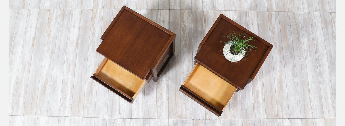 Paul Laszlo Two-Tier Night Stands for Brown Saltman