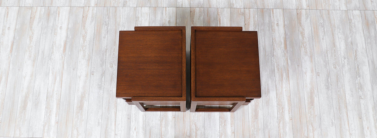 Paul Laszlo Two-Tier Night Stands for Brown Saltman