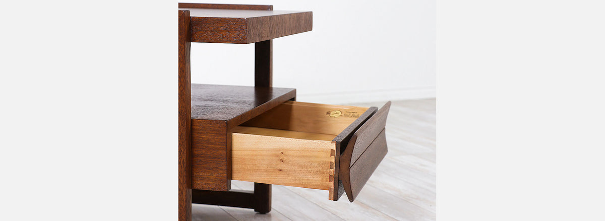 Paul Laszlo Two-Tier Night Stands for Brown Saltman
