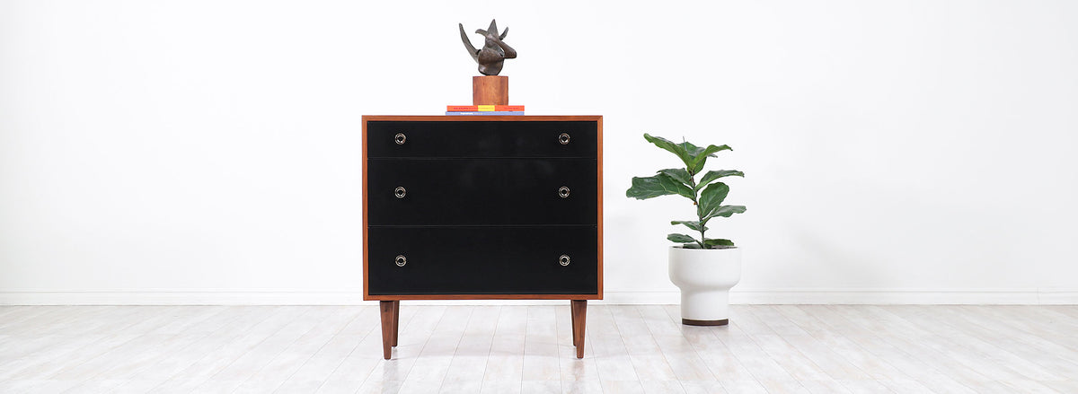 Greta M. Grossman Two-Tone Lacquered & Walnut Chests for Glenn of California