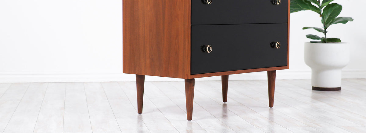 Greta M. Grossman Two-Tone Lacquered & Walnut Chests for Glenn of California