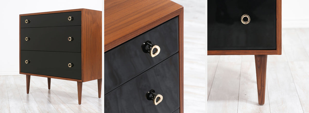 Greta M. Grossman Two-Tone Lacquered & Walnut Chests for Glenn of California