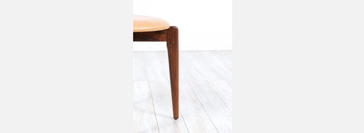 Adrian Pearsall Sculpted Walnut & Leather Stools for Craft Associates