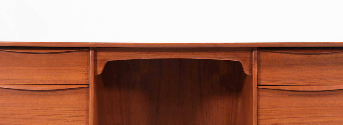 Svend A. Madsen Executive Teak Desk with Bookshelf for Sigurd Hansen 