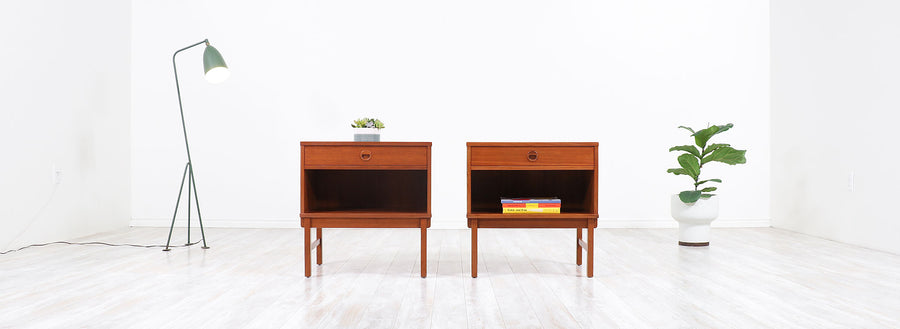 Yngve Ekström Teak Night Stands for Dux 