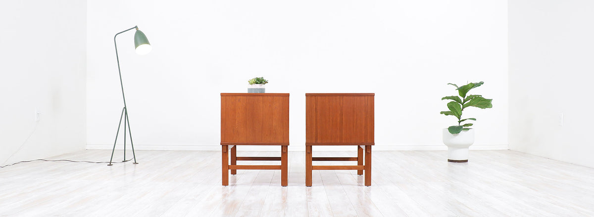 Yngve Ekström Teak Night Stands for Dux 