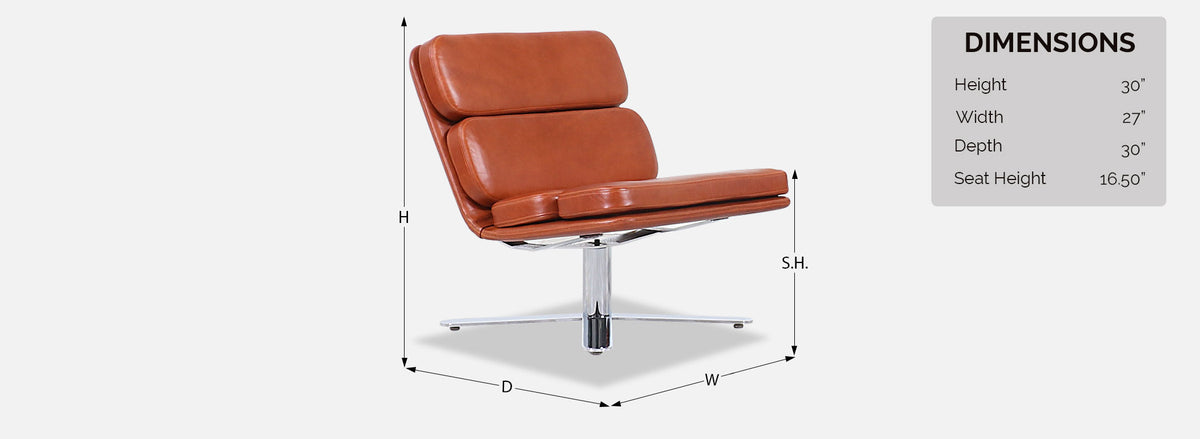 John Follis “Solo” Cognac Leather Lounge Chairs for Fortress