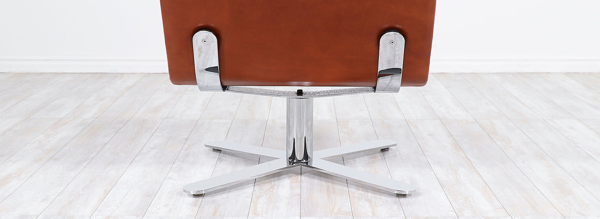 John Follis “Solo” Cognac Leather Lounge Chairs for Fortress