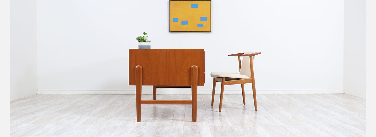 Danish Modern Executive Teak Desk with Bookshelf by Christian Møller