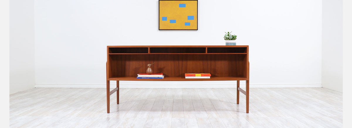 Danish Modern Executive Teak Desk with Bookshelf by Christian Møller