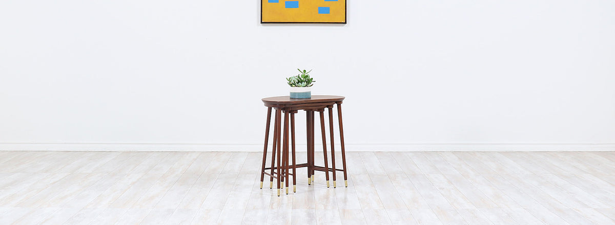 Edmund Jørgensen Kidney Style Nesting Tables for Møbelfabriken Gorm 