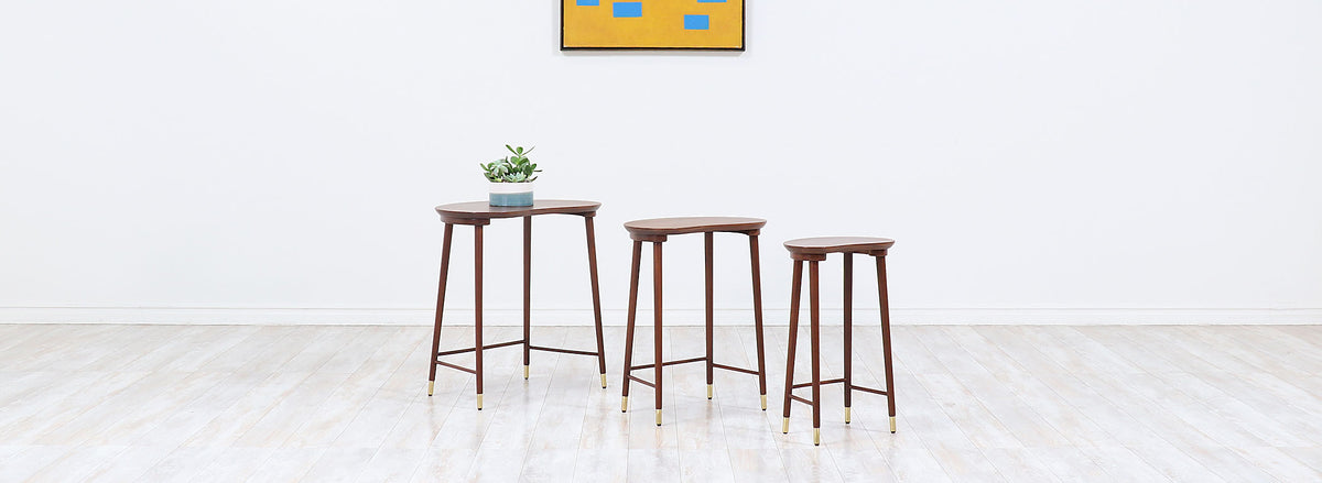 Edmund Jørgensen Kidney Style Nesting Tables for Møbelfabriken Gorm 