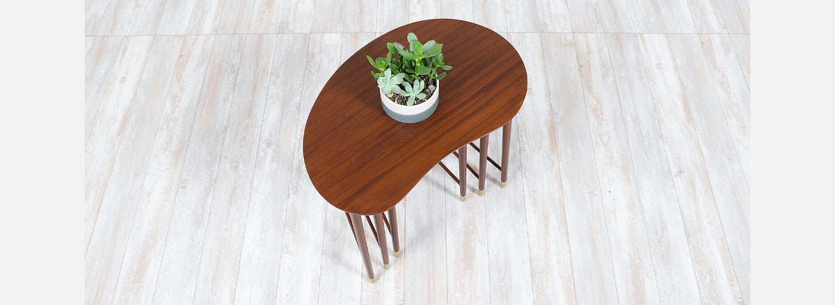 Edmund Jørgensen Kidney Style Nesting Tables for Møbelfabriken Gorm 