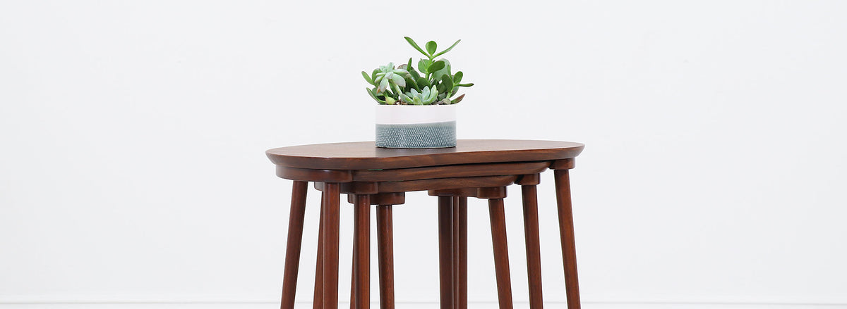 Edmund Jørgensen Kidney Style Nesting Tables for Møbelfabriken Gorm 