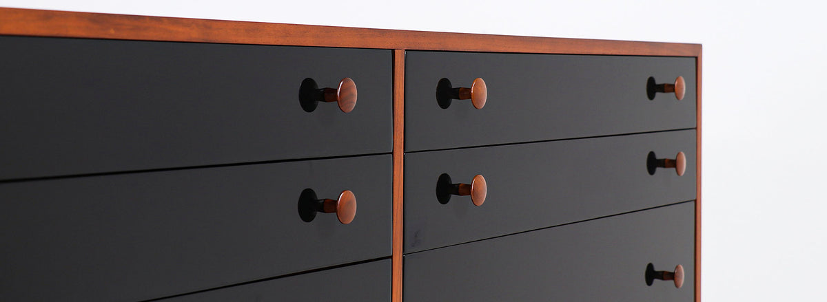 Milo Baughman Two-Tone Lacquered and Walnut Dresser for Glenn of California