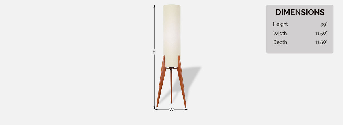 Danish Modern Tripod Teak Table Lamp