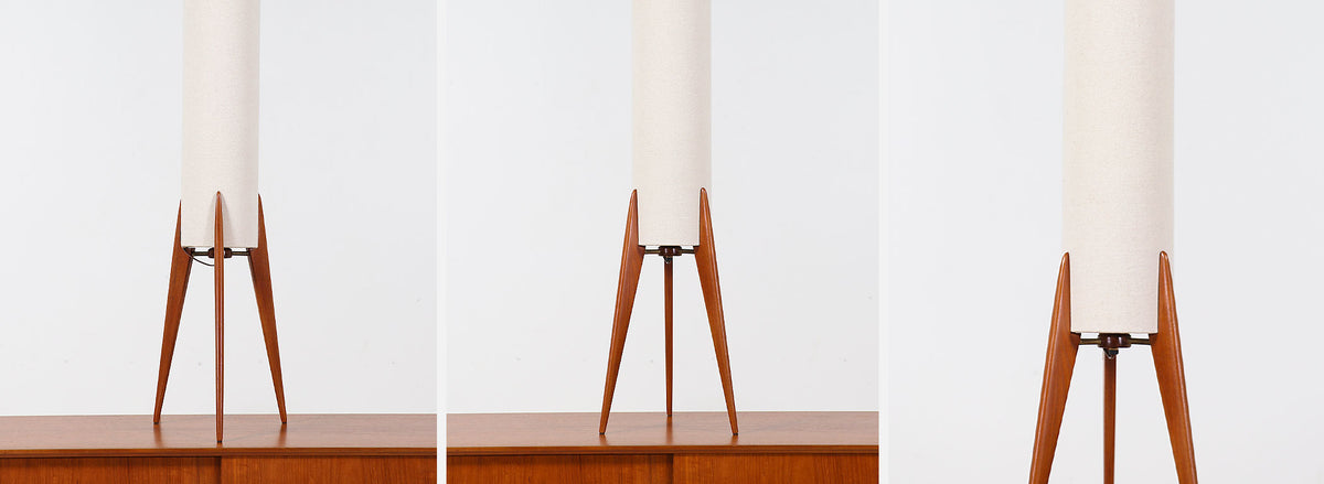 Danish Modern Tripod Teak Table Lamp