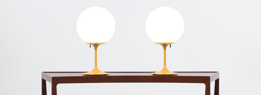 Bill Curry "Stemlite" Mustard Table Lamps for Design Line