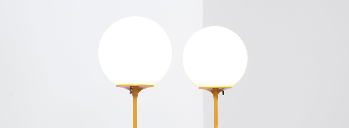 Bill Curry "Stemlite" Mustard Table Lamps for Design Line