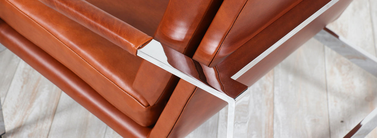 Milo Baughman Leather & Chrome Lounge Chairs for Thayer Coggin