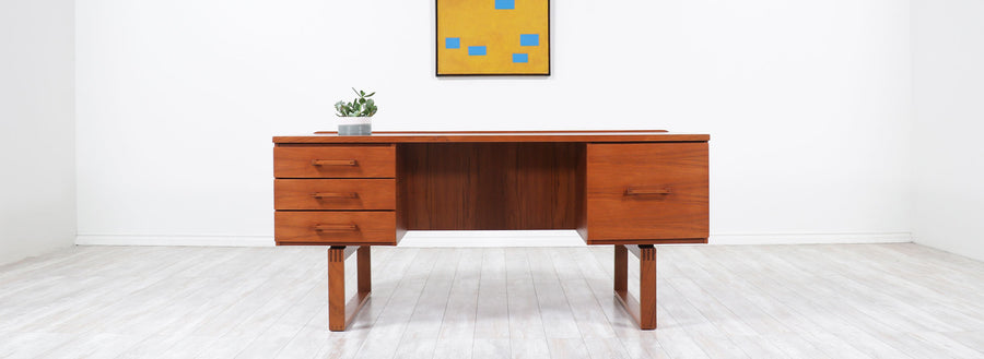 Henning Jensen & Torbin Valeur Executive Desk with Bookshelf for Dyrlund 
