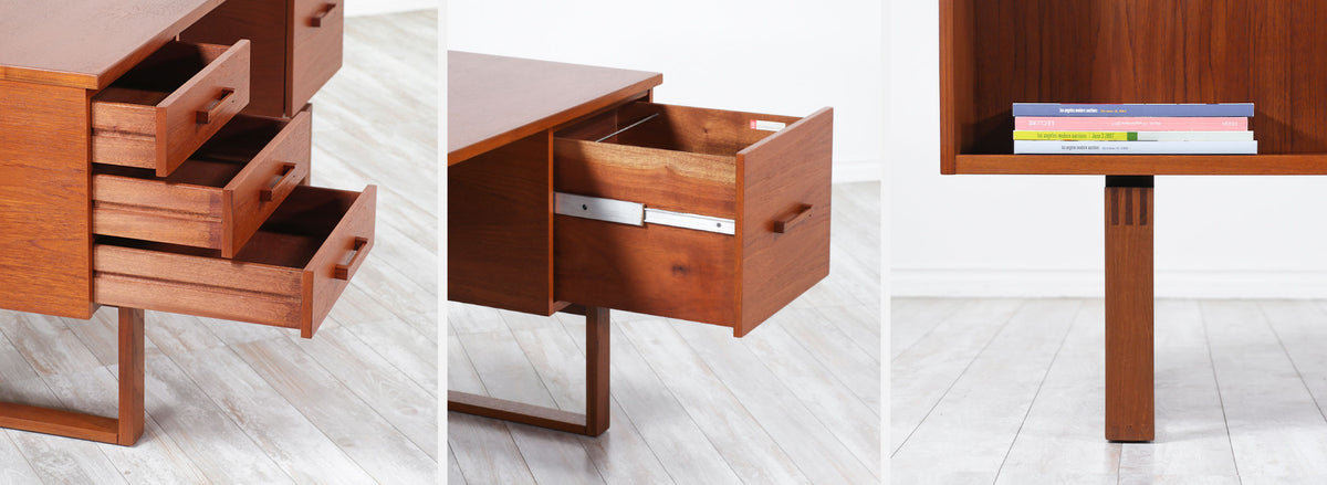 Henning Jensen & Torbin Valeur Executive Desk with Bookshelf for Dyrlund 