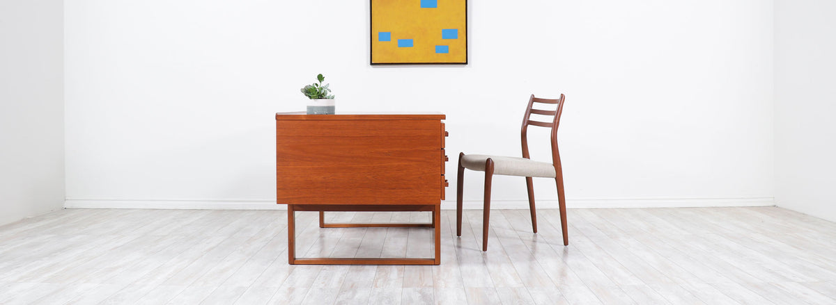 Henning Jensen & Torbin Valeur Executive Desk with Bookshelf for Dyrlund 