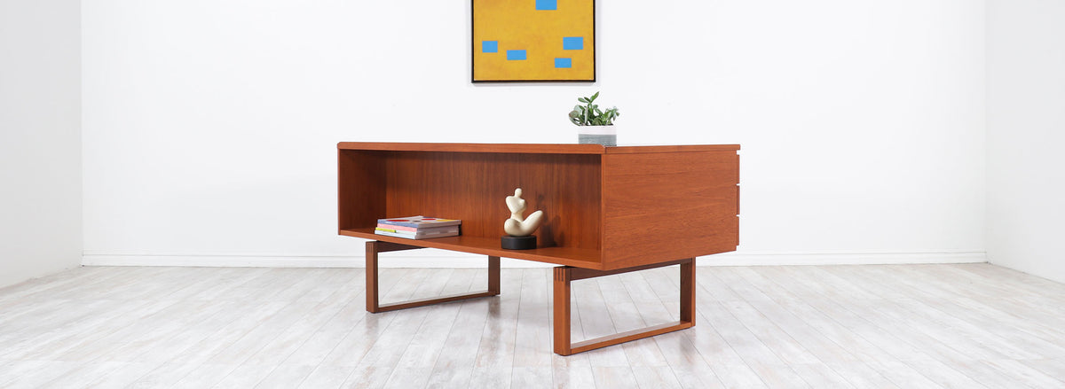 Henning Jensen & Torbin Valeur Executive Desk with Bookshelf for Dyrlund 