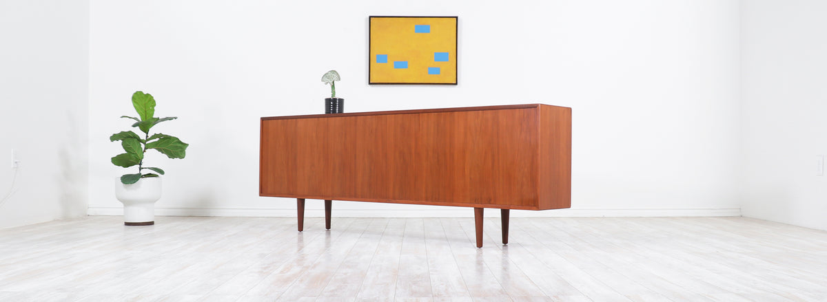 Danish Modern Glass Door Credenza/Bookcase by H.P. Hansen