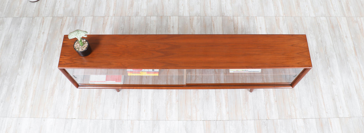 Danish Modern Glass Door Credenza/Bookcase by H.P. Hansen