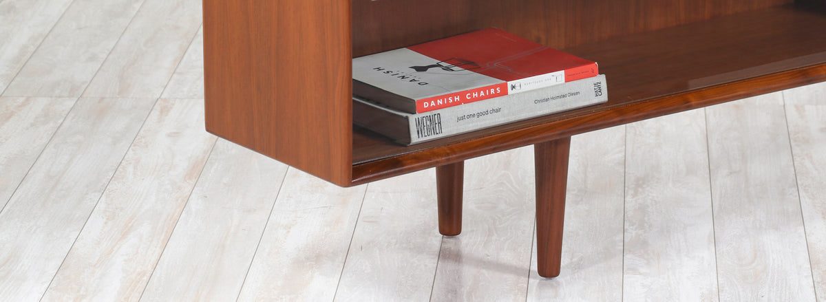 Danish Modern Glass Door Credenza/Bookcase by H.P. Hansen