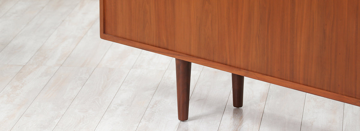 Danish Modern Glass Door Credenza/Bookcase by H.P. Hansen